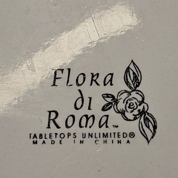 Tabletops 2 Swirl Ceramic Dinner Plates 10.75" Flora Di Roma Red Replacement - Picture 3 of 5